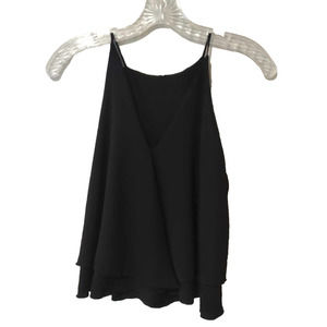 Thyce Women's Black Sleeveless Cropped Top Size Small